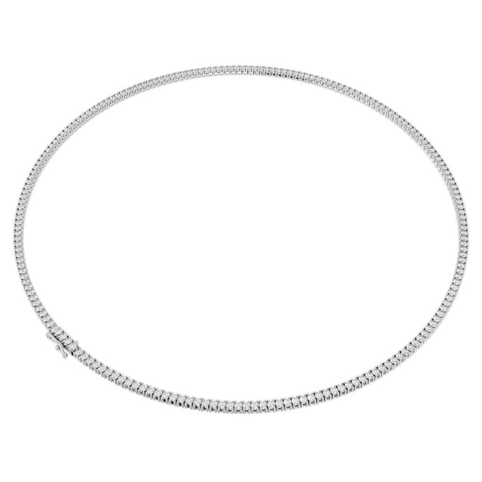 Eternity-Tennis-Halskette mit im Labor gezüchteten Diamanten, 7 Karat insgesamt, runde Form, 14 Karat Weißgold Eternity-Tennis-Halskette mit im Labor gezüchteten Diamanten, 7 Karat insgesamt, runde Form, 14 Karat Weißgold