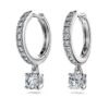 Eternity-Tropf-Ohrringe mit im Labor gezüchteten Diamanten, 0,7 Karat insgesamt, runde Form, 14 Karat Weißgold Eternity-Tropf-Ohrringe mit im Labor gezüchteten Diamanten, 0,7 Karat insgesamt, runde Form, 14 Karat Weißgold