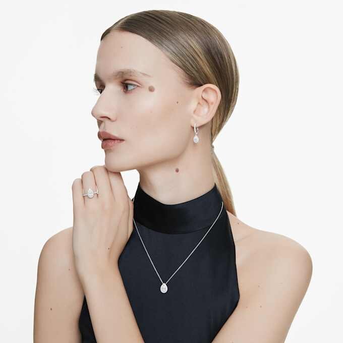Eternity-Tropfenohrringe mit im Labor gezüchteten Diamanten, 1,25 Karat insgesamt, Birnenform, 14 Karat Weißgold Eternity-Tropfenohrringe mit im Labor gezüchteten Diamanten, 1,25 Karat insgesamt, Birnenform, 14 Karat Weißgold