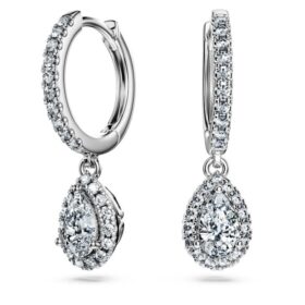 Eternity-Tropfenohrringe mit im Labor gezüchteten Diamanten, 1,25 Karat insgesamt, Birnenform, 14 Karat Weißgold Eternity-Tropfenohrringe mit im Labor gezüchteten Diamanten, 1,25 Karat insgesamt, Birnenform, 14 Karat Weißgold