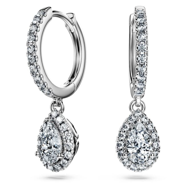 Eternity-Tropfenohrringe mit im Labor gezüchteten Diamanten, 1,25 Karat insgesamt, Birnenform, 14 Karat Weißgold Eternity-Tropfenohrringe mit im Labor gezüchteten Diamanten, 1,25 Karat insgesamt, Birnenform, 14 Karat Weißgold