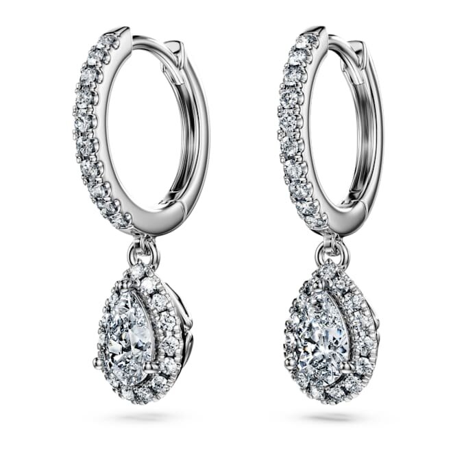 Eternity-Tropfenohrringe mit im Labor gezüchteten Diamanten, 1,25 Karat insgesamt, Birnenform, 14 Karat Weißgold Eternity-Tropfenohrringe mit im Labor gezüchteten Diamanten, 1,25 Karat insgesamt, Birnenform, 14 Karat Weißgold