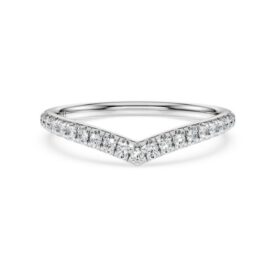 Eternity V-Band-Ring mit im Labor gezüchteten Diamanten, 0,25 Karat insgesamt, runde Form, 14-karätiges Weißgold Eternity V-Band-Ring mit im Labor gezüchteten Diamanten, 0,25 Karat insgesamt, runde Form, 14-karätiges Weißgold