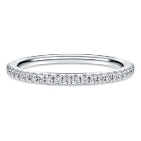 Ewigkeitsring mit im Labor gezüchteten Diamanten, 0,2 Karat insgesamt, runde Form, 14 Karat Weißgold Ewigkeitsring mit im Labor gezüchteten Diamanten, 0,2 Karat insgesamt, runde Form, 14 Karat Weißgold