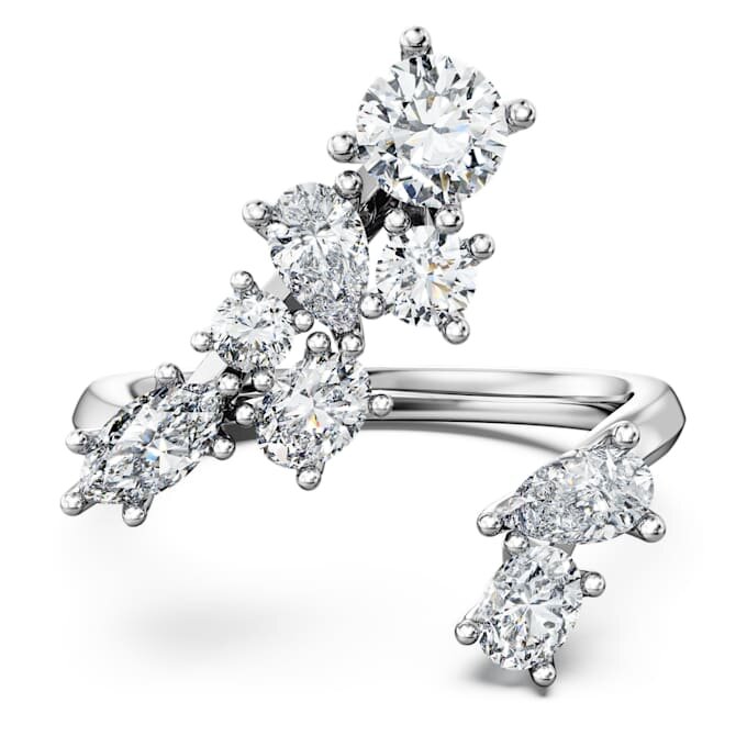 Galaxy-Bypass-Ring mit im Labor gezüchteten Diamanten, 1,25 Karat insgesamt, verschiedene Formen, 14-karätiges Weißgold Galaxy-Bypass-Ring mit im Labor gezüchteten Diamanten, 1,25 Karat insgesamt, verschiedene Formen, 14-karätiges Weißgold