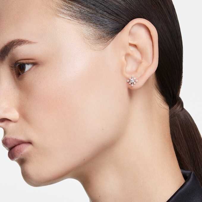 Galaxy-Ohrringe mit im Labor gezüchteten Diamanten, 0,5 Karat insgesamt, runde Form, 14-karätiges Weißgold Galaxy-Ohrringe mit im Labor gezüchteten Diamanten, 0,5 Karat insgesamt, runde Form, 14-karätiges Weißgold