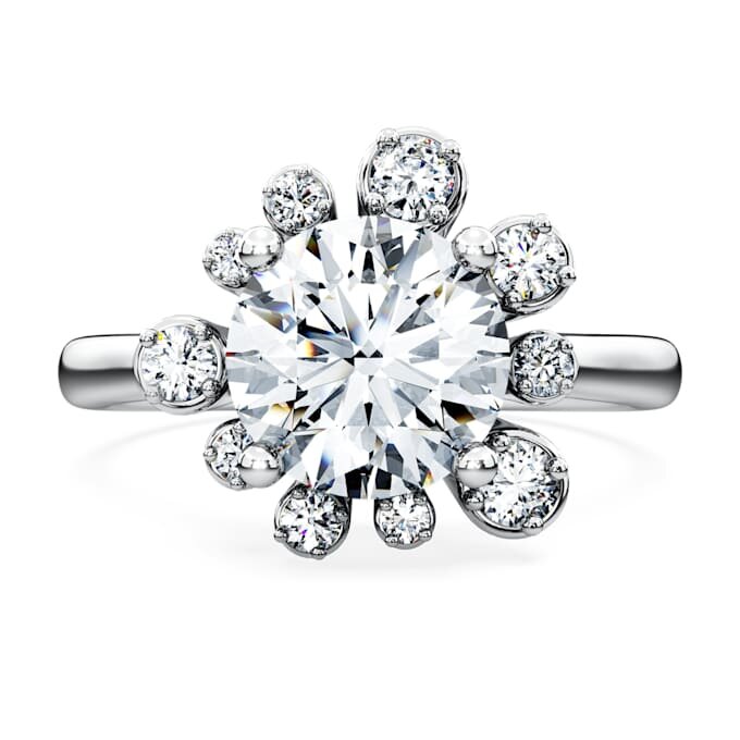 Galaxy-Ring mit im Labor gezüchteten Diamanten, 2 Karat insgesamt, runde Form, 14-karätiges Weißgold Galaxy-Ring mit im Labor gezüchteten Diamanten, 2 Karat insgesamt, runde Form, 14-karätiges Weißgold