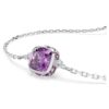 Geburtsstein-Armband mit quadratischem Schliff, Februar, violett, rhodiniert Geburtsstein-Armband mit quadratischem Schliff, Februar, violett, rhodiniert