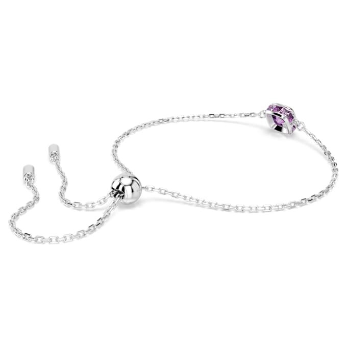 Geburtsstein-Armband mit quadratischem Schliff, Februar, violett, rhodiniert Geburtsstein-Armband mit quadratischem Schliff, Februar, violett, rhodiniert