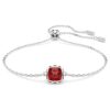 Geburtsstein-Armband mit quadratischem Schliff, Januar, rot, rhodiniert Geburtsstein-Armband mit quadratischem Schliff, Januar, rot, rhodiniert