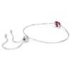 Geburtsstein-Armband mit quadratischem Schliff, Januar, rot, rhodiniert Geburtsstein-Armband mit quadratischem Schliff, Januar, rot, rhodiniert