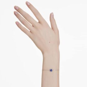 Geburtsstein-Armband mit quadratischem Schliff, September, Blau, rhodiniert Geburtsstein-Armband mit quadratischem Schliff, September, Blau, rhodiniert