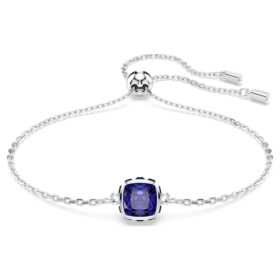 Geburtsstein-Armband mit quadratischem Schliff, September, Blau, rhodiniert Geburtsstein-Armband mit quadratischem Schliff, September, Blau, rhodiniert