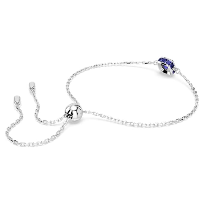 Geburtsstein-Armband mit quadratischem Schliff, September, Blau, rhodiniert Geburtsstein-Armband mit quadratischem Schliff, September, Blau, rhodiniert