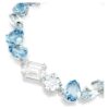 Gema-Armband mit gemischten Schliffen, blau, rhodiniert Gema-Armband mit gemischten Schliffen, blau, rhodiniert