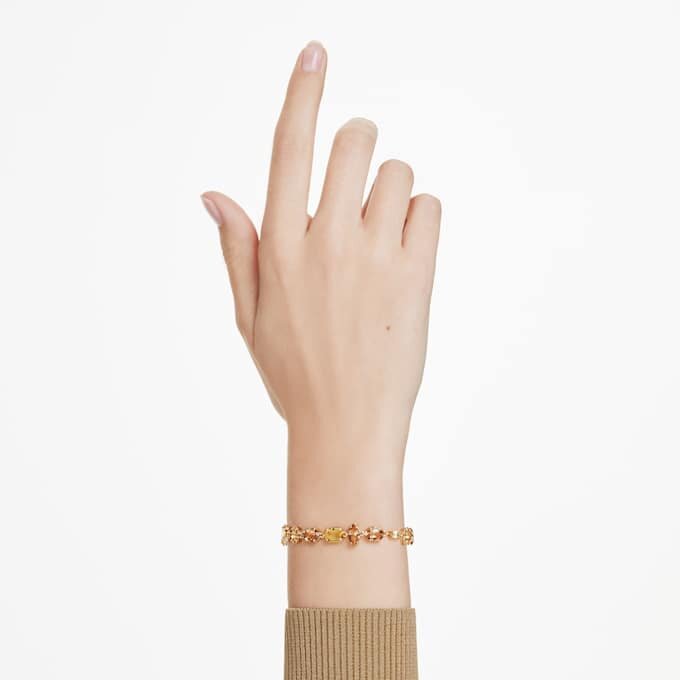 Gema-Armband mit gemischten Schliffen, gelb, vergoldet Gema-Armband mit gemischten Schliffen, gelb, vergoldet