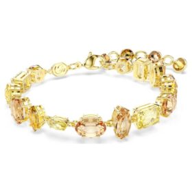 Gema-Armband mit gemischten Schliffen, gelb, vergoldet Gema-Armband mit gemischten Schliffen, gelb, vergoldet
