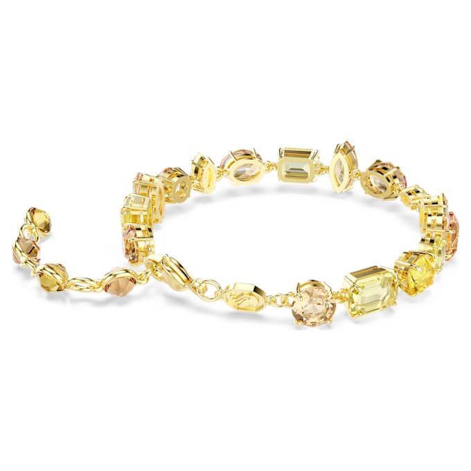 Gema-Armband mit gemischten Schliffen, gelb, vergoldet Gema-Armband mit gemischten Schliffen, gelb, vergoldet