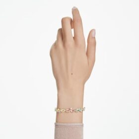 Gema-Armband mit gemischten Schliffformen, mehrfarbig, vergoldet Gema-Armband mit gemischten Schliffformen, mehrfarbig, vergoldet