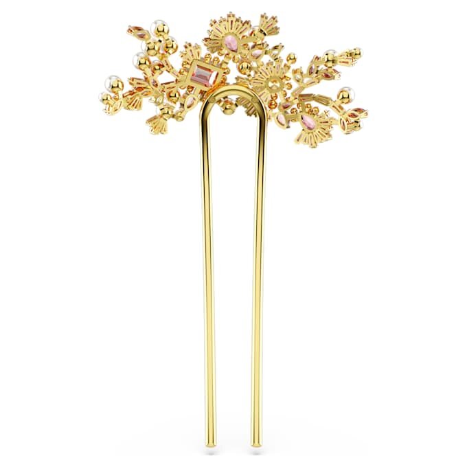 Gema Haarspange Kristallperle, verschiedene Schliffe, Blume, Rosa, goldfarben plattiert Gema Haarspange Kristallperle, verschiedene Schliffe, Blume, Rosa, goldfarben plattiert