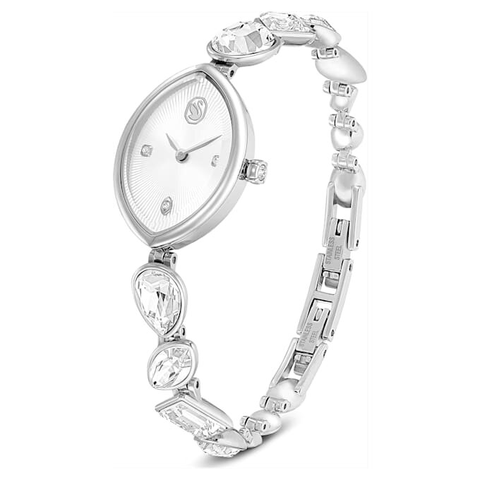 Gema Uhr mit Kristall-Armband, silberfarben, Edelstahl Gema Uhr mit Kristall-Armband, silberfarben, Edelstahl