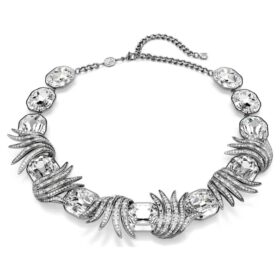 Halskette „Feather“ aus der Vienna Collection, weiß, rutheniumbeschichtet