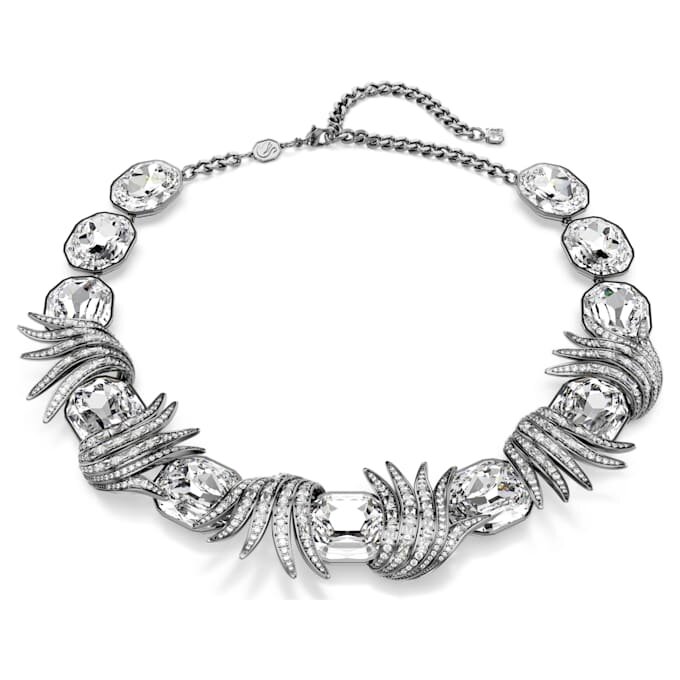 Halskette „Feather“ aus der Vienna Collection, weiß, rutheniumbeschichtet Halskette „Feather“ aus der Vienna Collection, weiß, rutheniumbeschichtet