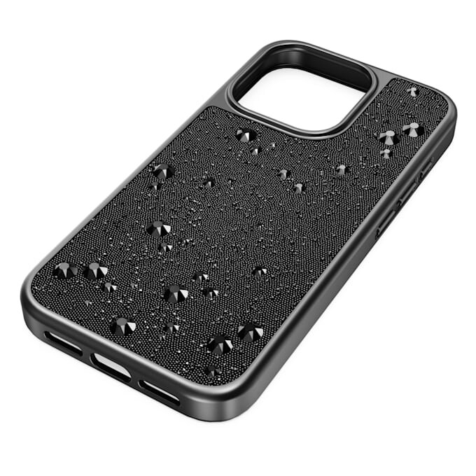 High Smartphone-Hülle mit flachen Kristallen auf der Rückseite, iPhone® 15 Pro, Schwarz High Smartphone-Hülle mit flachen Kristallen auf der Rückseite, iPhone® 15 Pro, Schwarz