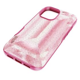 High Smartphone-Hülle mit Kristall-Print-Motiv, iPhone® 16, Rosa