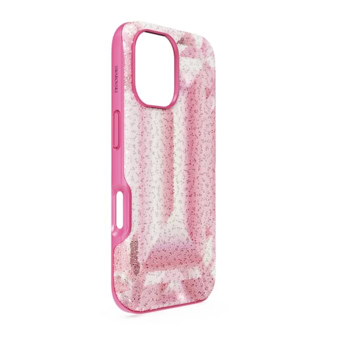 High Smartphone-Hülle mit Kristall-Print-Motiv, iPhone® 16, Rosa High Smartphone-Hülle mit Kristall-Print-Motiv, iPhone® 16, Rosa
