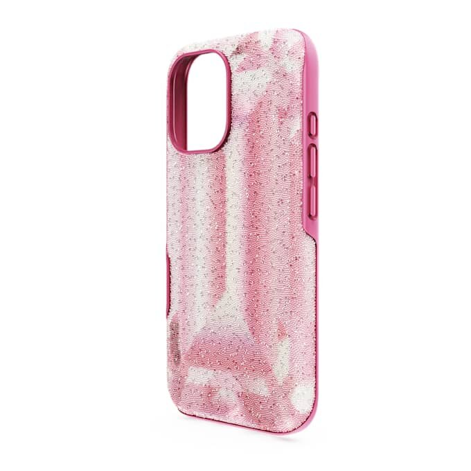 High Smartphone-Hülle mit Kristall-Print-Motiv, iPhone® 16, Rosa High Smartphone-Hülle mit Kristall-Print-Motiv, iPhone® 16, Rosa
