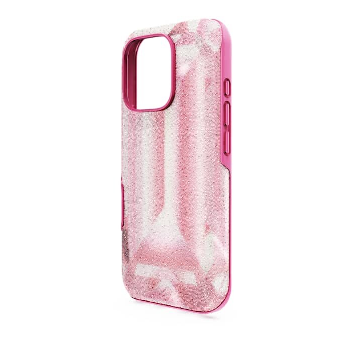 Hochwertige Smartphone-Hülle mit Kristall-Print-Motiv, iPhone® 16 Pro, Rosa Hochwertige Smartphone-Hülle mit Kristall-Print-Motiv, iPhone® 16 Pro, Rosa