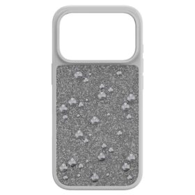 Hohe Smartphone-Hülle mit flachen Kristallen, iPhone® 17 Pro, silberfarben