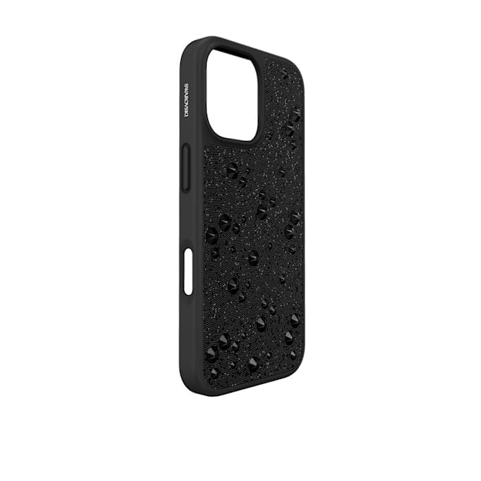Hohe Smartphone-Hülle mit flachen Kristallen, iPhone® 17, Schwarz Hohe Smartphone-Hülle mit flachen Kristallen, iPhone® 17, Schwarz