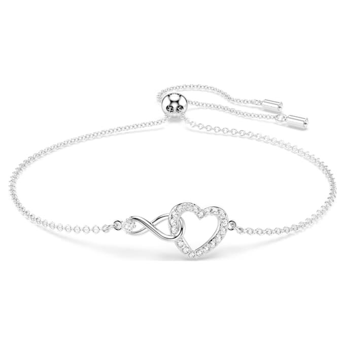 Hyperbola-Armband „Infinity and Heart“, weiß, rhodiniert Hyperbola-Armband „Infinity and Heart“, weiß, rhodiniert