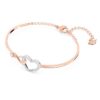 Hyperbola-Armreif „Infinity and Heart“, weiß, Metall-Mix-Finish