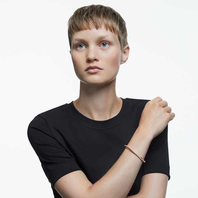 Hyperbola-Armreif, weiß, roségoldfarben plattiert Hyperbola-Armreif, weiß, roségoldfarben plattiert