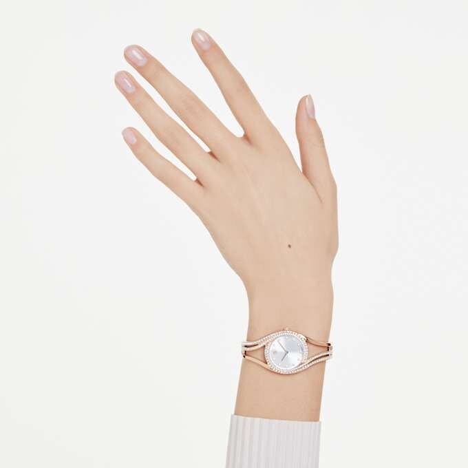 Hyperbola Armreihuhr, Swiss Made, Metallarmband, Roségoldfarben, roségoldfarbene Oberfläche Hyperbola Armreihuhr, Swiss Made, Metallarmband, Roségoldfarben, roségoldfarbene Oberfläche