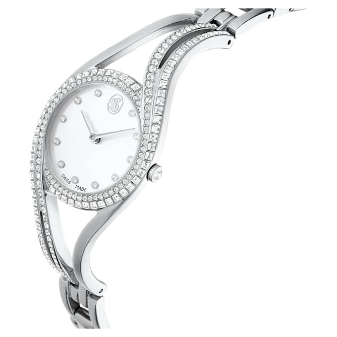 Hyperbola Armreihuhr Swiss Made, Metallarmband, silberfarben, Edelstahl Hyperbola Armreihuhr Swiss Made, Metallarmband, silberfarben, Edelstahl