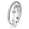 Hyperbola-Ring mit gemischten Schliffen, weiß, rhodiniert Hyperbola-Ring mit gemischten Schliffen, weiß, rhodiniert