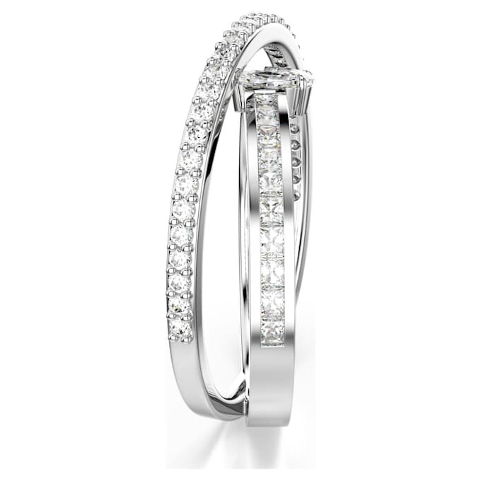 Hyperbola-Ring mit gemischten Schliffen, weiß, rhodiniert Hyperbola-Ring mit gemischten Schliffen, weiß, rhodiniert