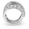 Hyperbola-Ring mit gemischten Schliffen, weiß, rhodiniert Hyperbola-Ring mit gemischten Schliffen, weiß, rhodiniert