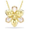 Idyllia-Anhänger und -Brosche mit gemischten Schliffen, Blume, mehrfarbig, goldfarben plattiert Idyllia-Anhänger und -Brosche mit gemischten Schliffen, Blume, mehrfarbig, goldfarben plattiert