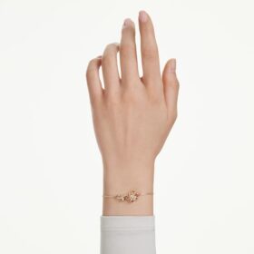 Idyllia-Armband mit gemischten Schliffen, Blume, mehrfarbig, goldfarben plattiert