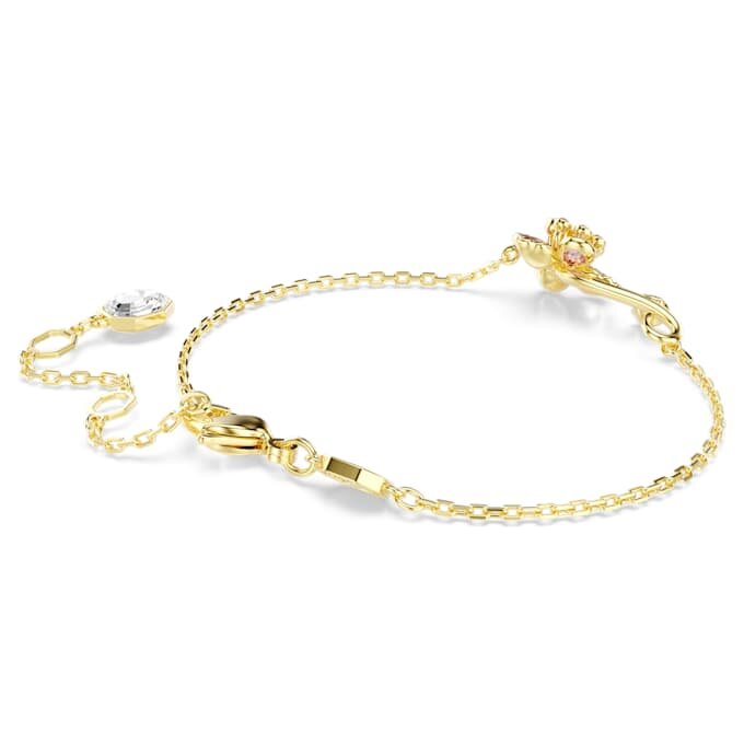 Idyllia-Armband mit gemischten Schliffen, Blume, mehrfarbig, goldfarben plattiert Idyllia-Armband mit gemischten Schliffen, Blume, mehrfarbig, goldfarben plattiert