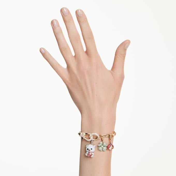 Idyllia-Armband mit gemischten Schliffen, gemischten Motiven, mehrfarbig, goldfarben plattiert Idyllia-Armband mit gemischten Schliffen, gemischten Motiven, mehrfarbig, goldfarben plattiert