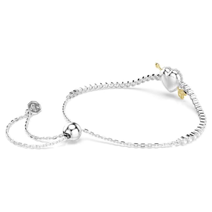 Idyllia-Armband mit gemischten Schliffen, Herz mit Pfeil, weiß, rhodiniert Idyllia-Armband mit gemischten Schliffen, Herz mit Pfeil, weiß, rhodiniert