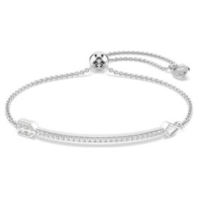 Idyllia-Armband mit gemischten Schliffen, Pfeil, weiß, rhodiniert Idyllia-Armband mit gemischten Schliffen, Pfeil, weiß, rhodiniert