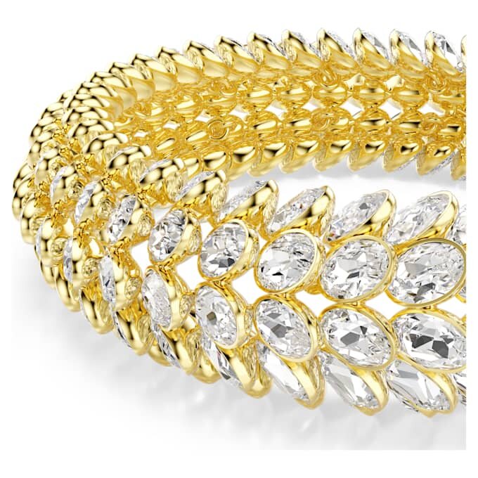 Idyllia-Armband, ovaler Schliff, weiß, vergoldet Idyllia-Armband, ovaler Schliff, weiß, vergoldet