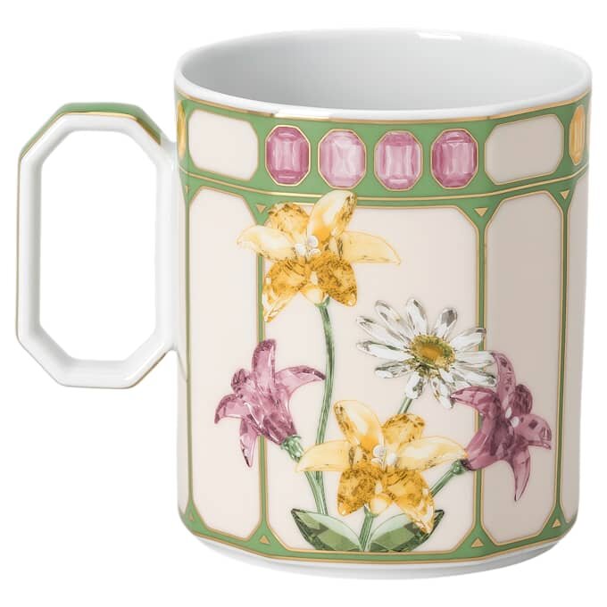 Idyllia-Becher aus Porzellan, Kristall-Print-Motiv, Fliegenschnäpper, grün Idyllia-Becher aus Porzellan, Kristall-Print-Motiv, Fliegenschnäpper, grün
